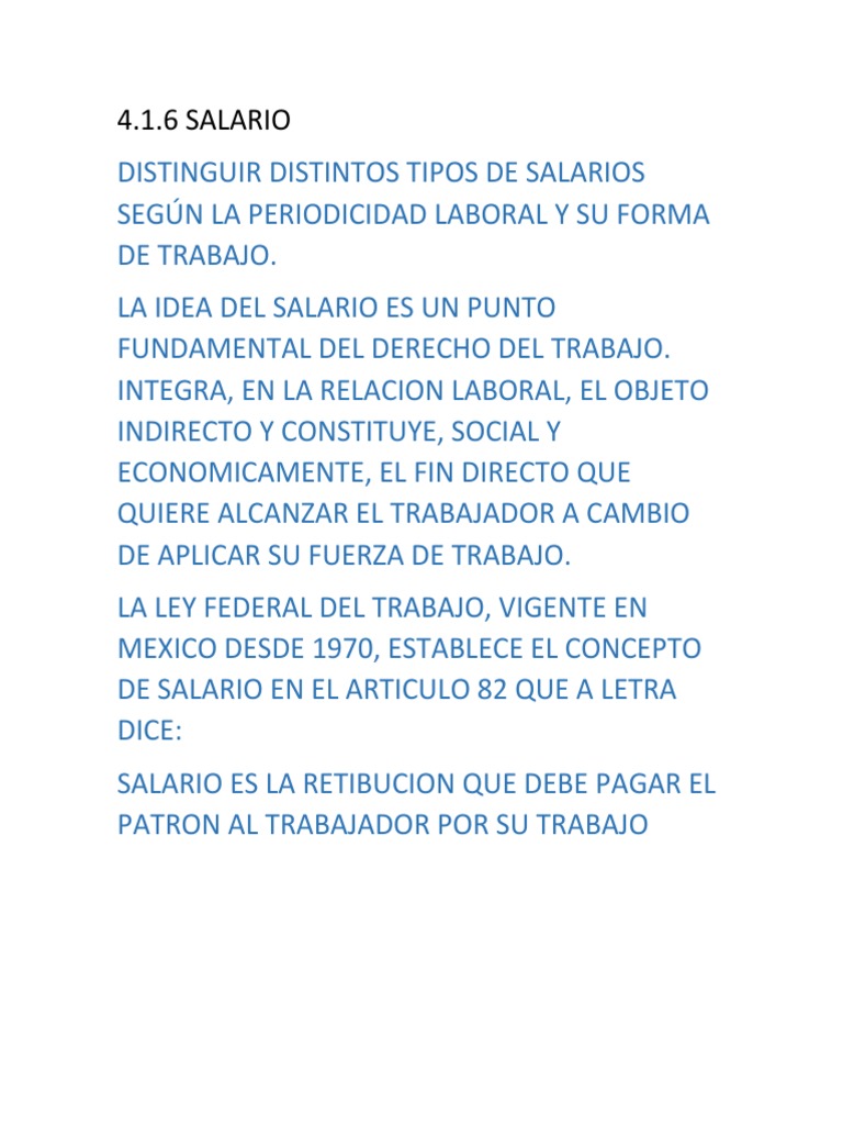4.1.6 Salario | PDF | Salario | Salario mínimo