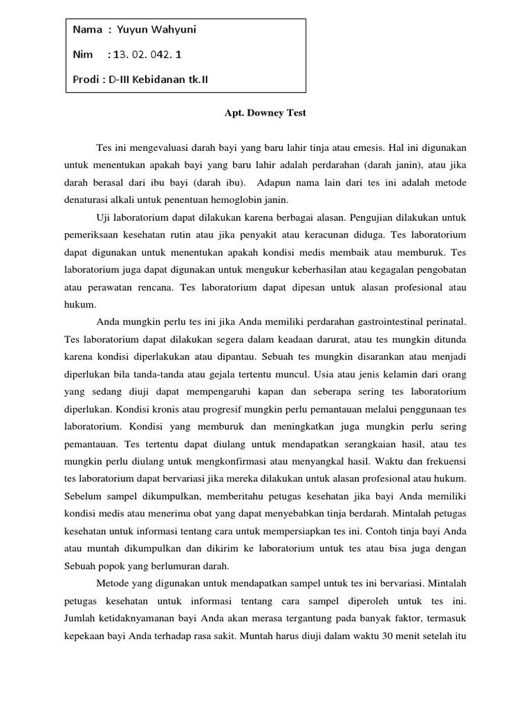 Apt - Downey Test | PDF