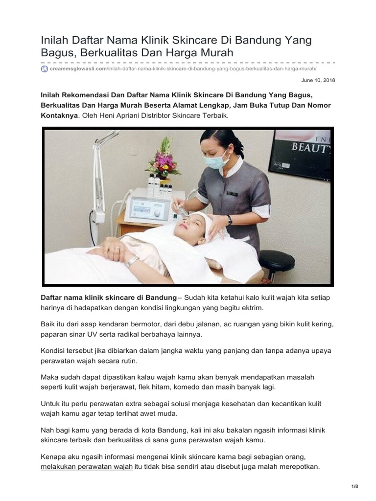 Inilah Daftar Nama Klinik Skincare Di Bandung Yang Bagus Inilah Daftar Nama Klinik Skincare Di Bandung Yang Bagus
