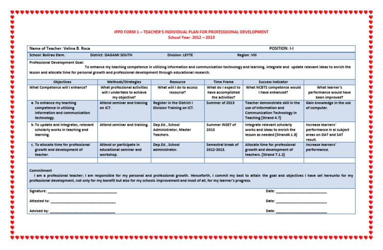 Ippd Form 1 | PDF | Educational Technology | Teachers