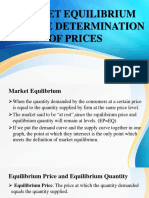 Market Equilibrium and The Determination of Prices