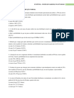 Exercícios Sobre Distribuição Normal