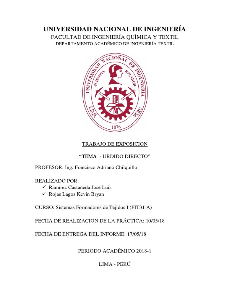 Urdido Directo en la Industria Textil | PDF | Textiles | Materiales