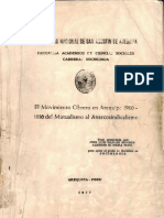 El Movimiento Obrero en Arequipa 1900-1930. Del Mutualismo Al Anarcosindicalismo