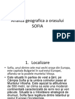 Analiza Geografica A Orasului SOFIA