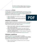 Os principais tipos de hidretos: iônicos, covalentes e metálicos