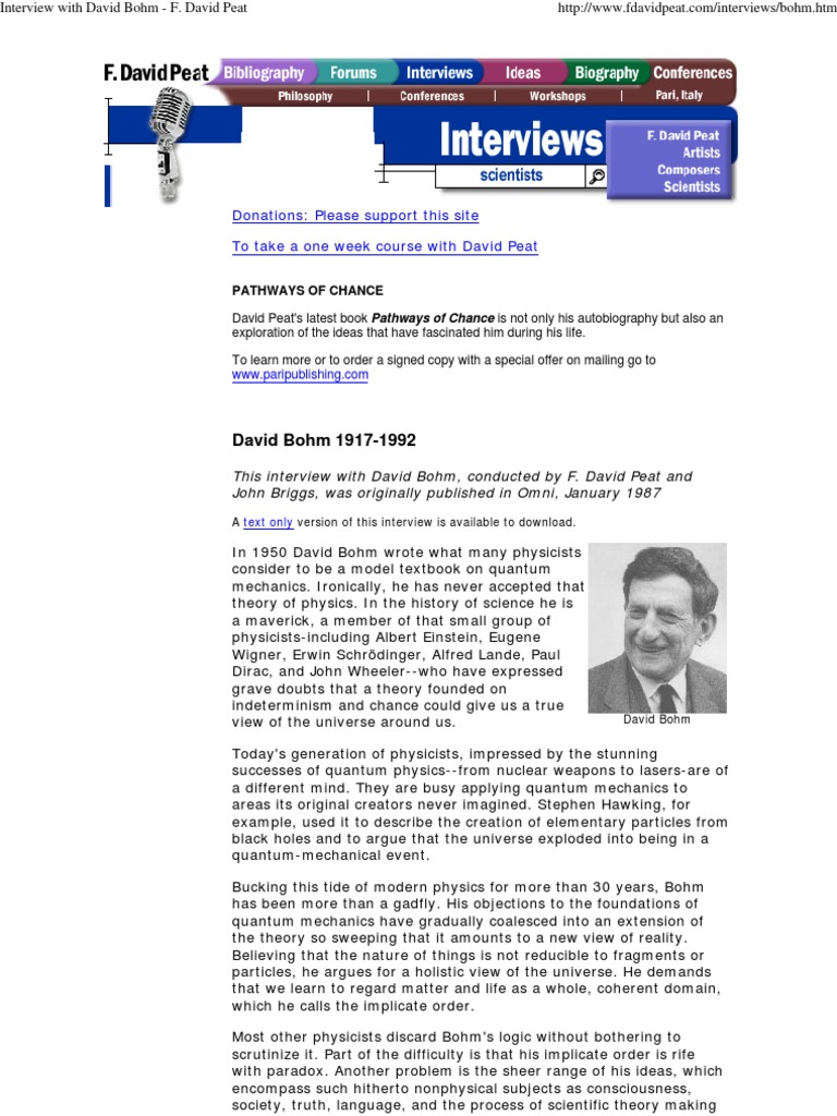 Bohm's Quantum Philosophy | PDF | Quantum Mechanics | Scientific Theories