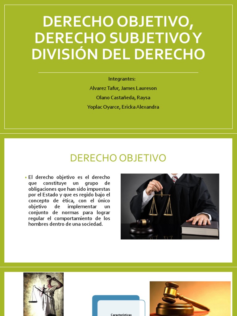 d Objetivo Subjetivo y Division.pptx Examen Derechos