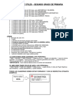 Lista de Útiles - Segundo Grado de Primaria: Geometría