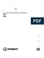 Indesit G31 Clothes Dryer User Manual PDF