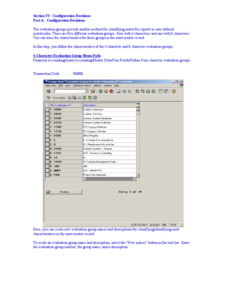 Asset Evaluation Group Configuration | PDF | Computers
