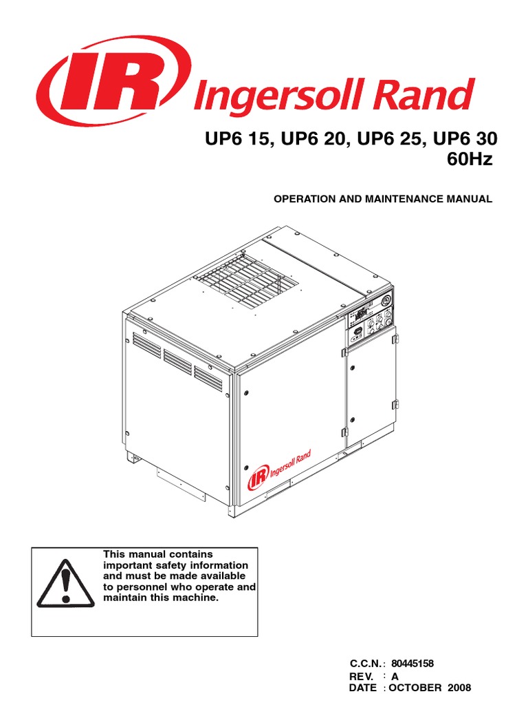 Ingersoll Rand UP6!25!125 Operators Manual Switch Relay