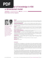 MEYER, B.; SUGIYAMA, K.. the Concept of Knowledge in KM a Dimensional Model. Journal of Knowledge Management, V. 11, n.1, p.17-35, 2007.