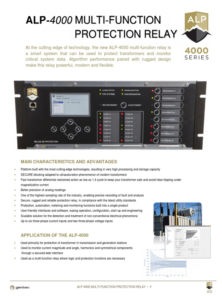 ALP-4000 Multi-Function Relay Overview | PDF | Relay | Transformer