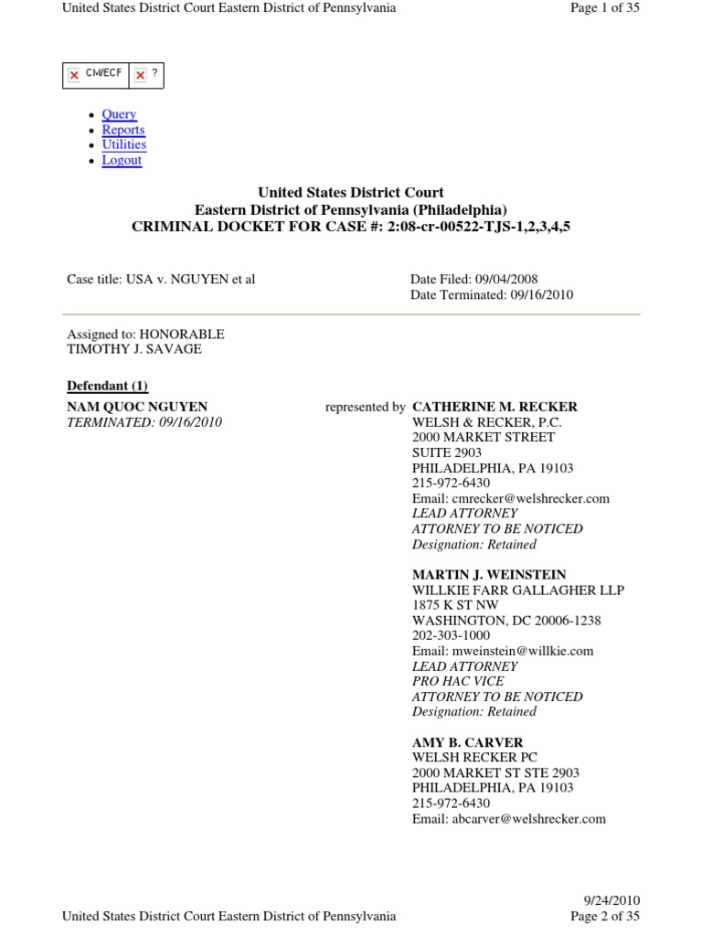 United States District Court Eastern District of Pennsylvania ...