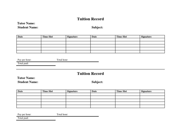 Tuition Record | PDF