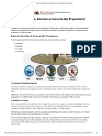 What Is The Basis For Selection of Concrete Mix Proportions