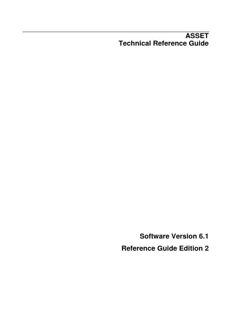 ASSET Technical Reference Guide PDF | PDF