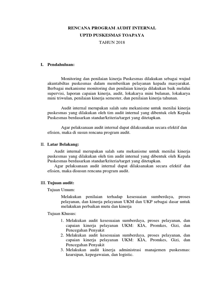 Contoh Makalah Auditor Internal Arsip Surat Terlengkap