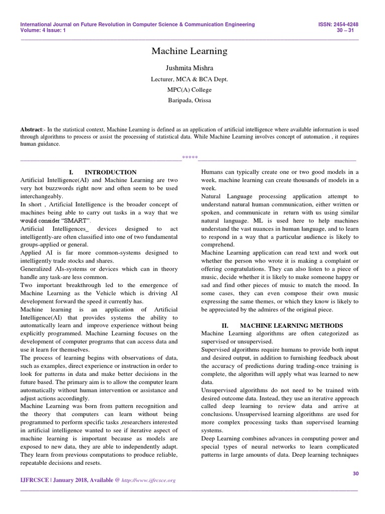 Machine Learning | PDF | Machine Learning | Deep Learning