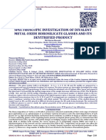 SPECTROSCOPIC INVESTIGATION OF DIVALENT METAL OXIDE BOROSILICATE GLASSES AND ITS DEVITRIFIED PRODUCT