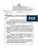 PRUEBA DE LENGUAJE Y COMUNICACION 3° COMP LECTORA MAYO