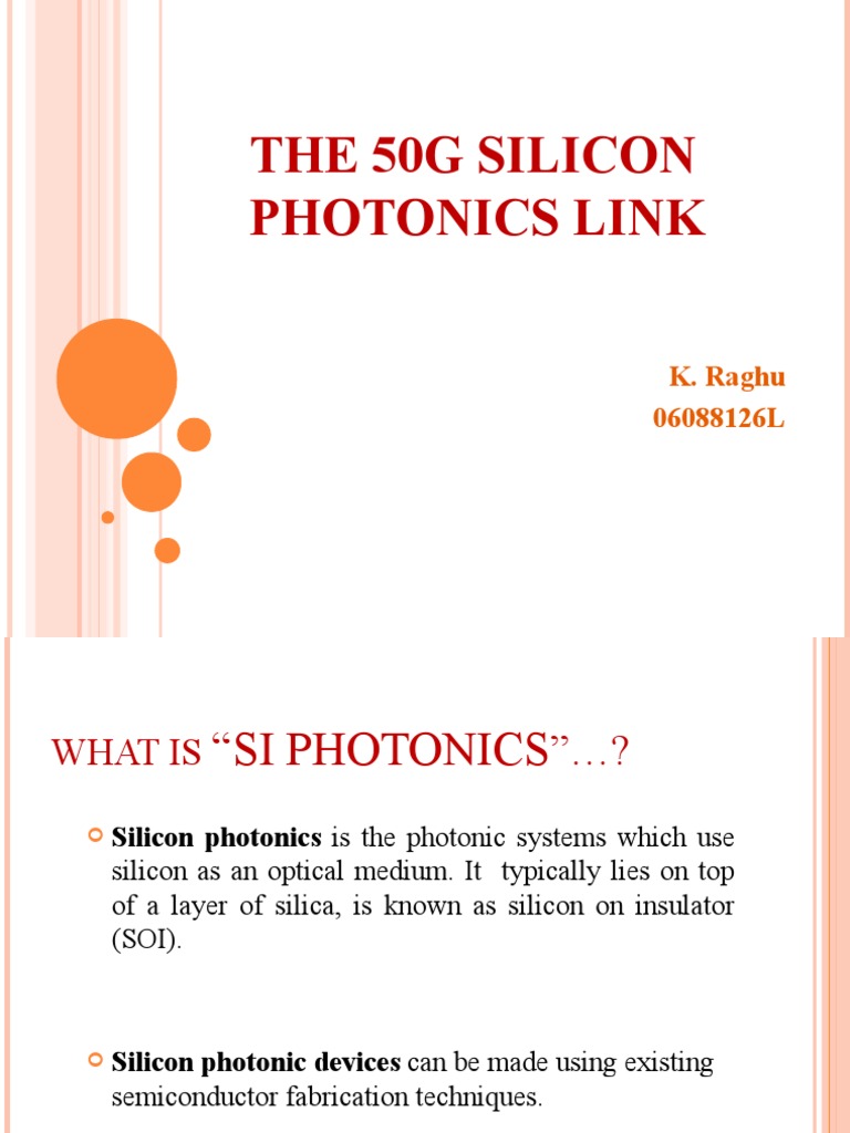 Silicon Photonics for Optical Communication | PDF | Art