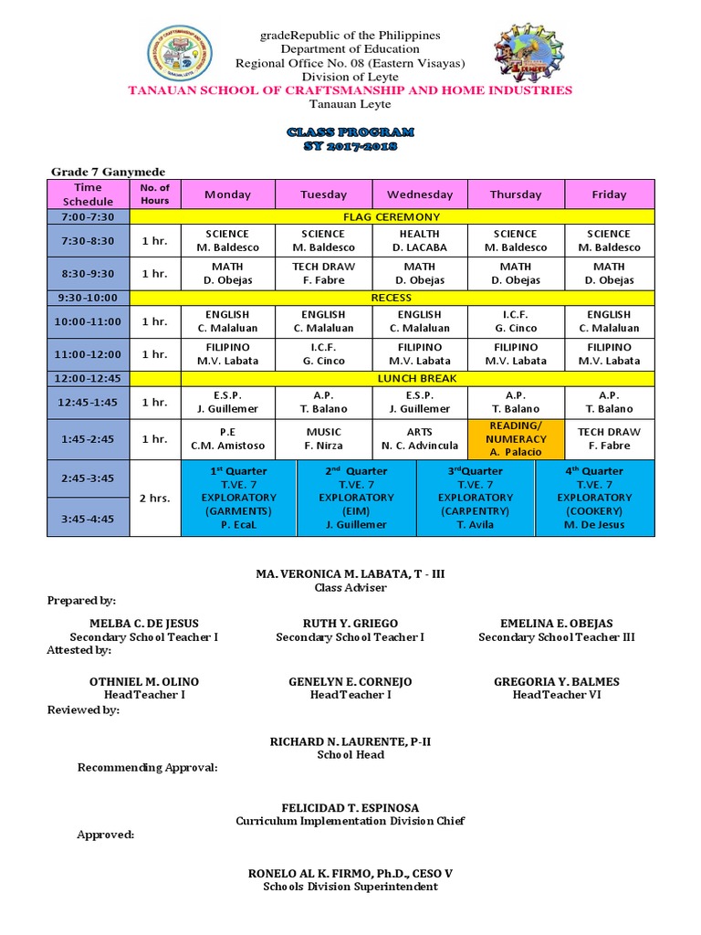 Blank Class Program Template
