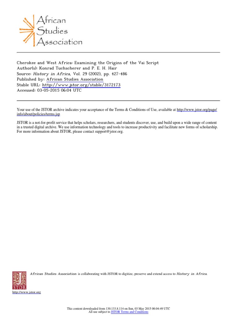 Cherokee and West Africa - Origins of The Vai Script | PDF