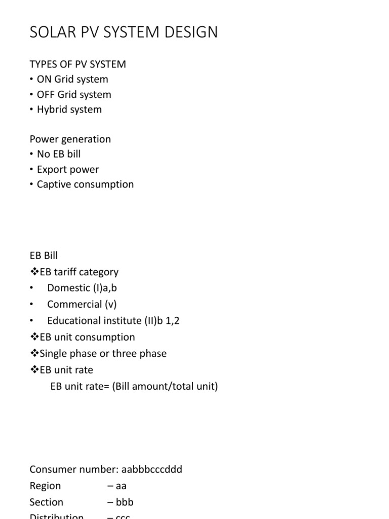Design | PDF | Kilowatt Hour | Photovoltaic System