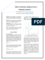 Control de un Sistema Hidráulico de primer orden