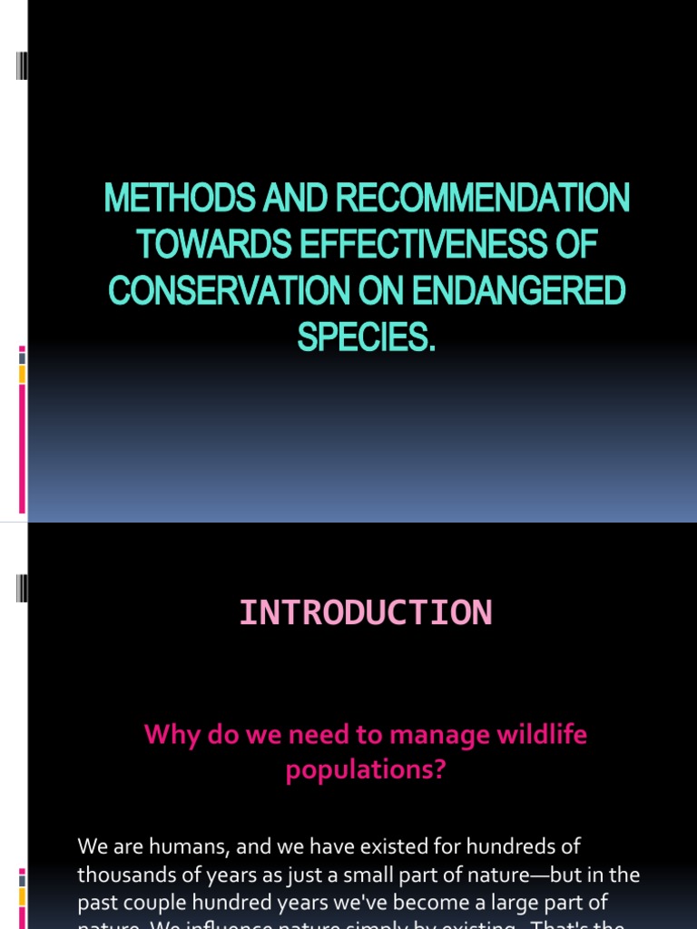 Conservation Strategies for Endangered Species | PDF | Orangutan ...