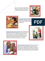 Derechos niños jugar alimentación hogar salud educación