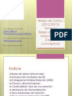 - Bases de Datos (2012_2013) Tema 1_ Bases de Datos Relacionales. Diseño Conceptual