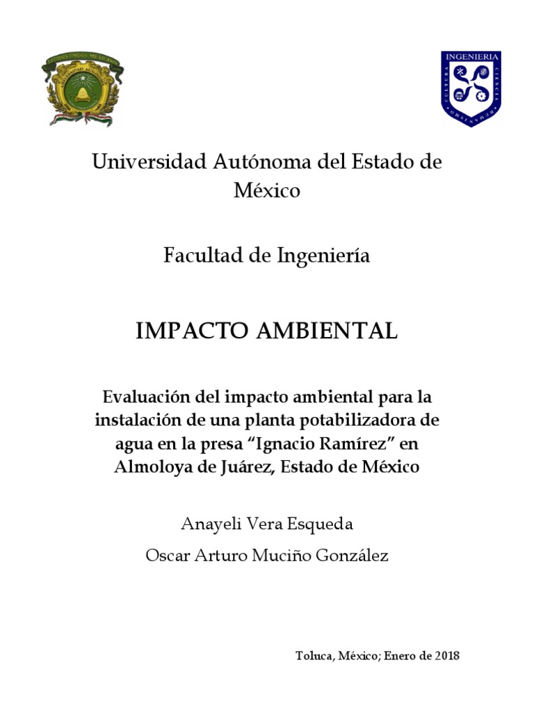 Evaluación de Impacto Ambiental en Almoloya | PDF | Represa | Agua potable