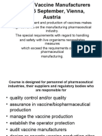 GMP For Vaccine Manufacturers