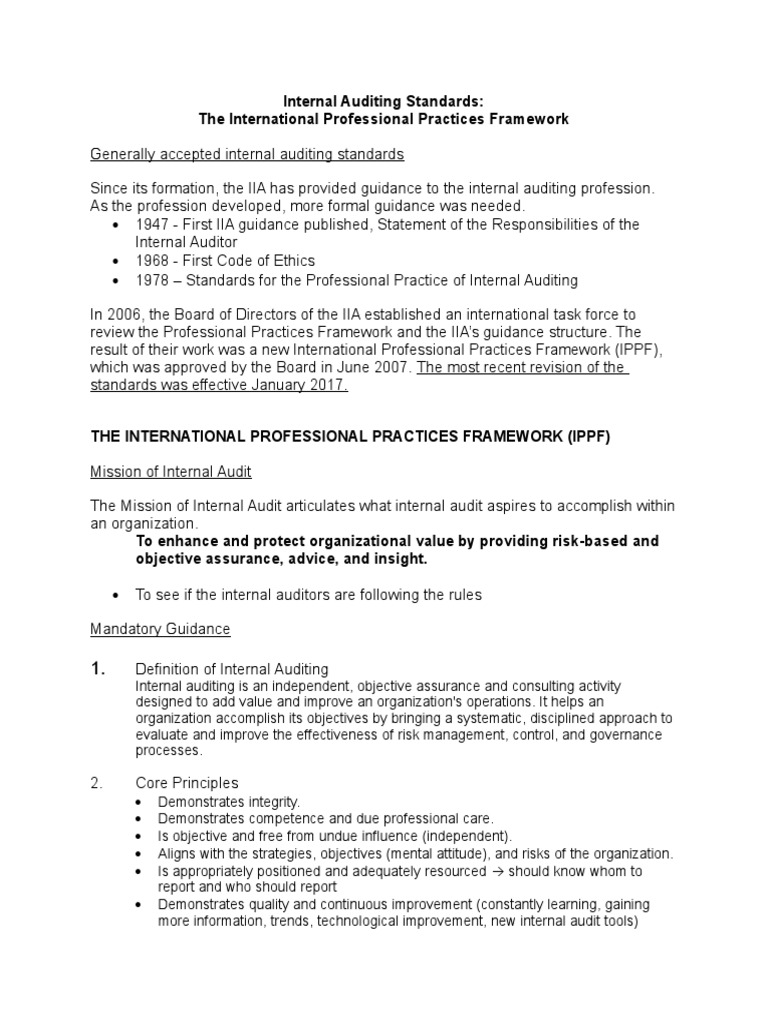 Internal Auditing Standards Guide | PDF | Internal Audit | Audit