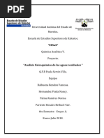 Proyecto  Quimica Analitica V  "Análisis  de Aguas"