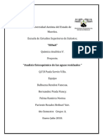 Proyecto Quimica Analitica V "Análisis de Aguas"