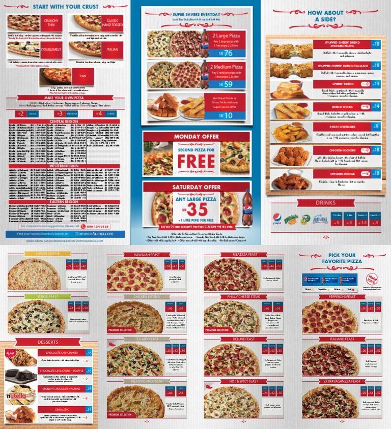 KSA Menu En Dominoz Pizza.pdf Pizza Sausage Free 30day Trial