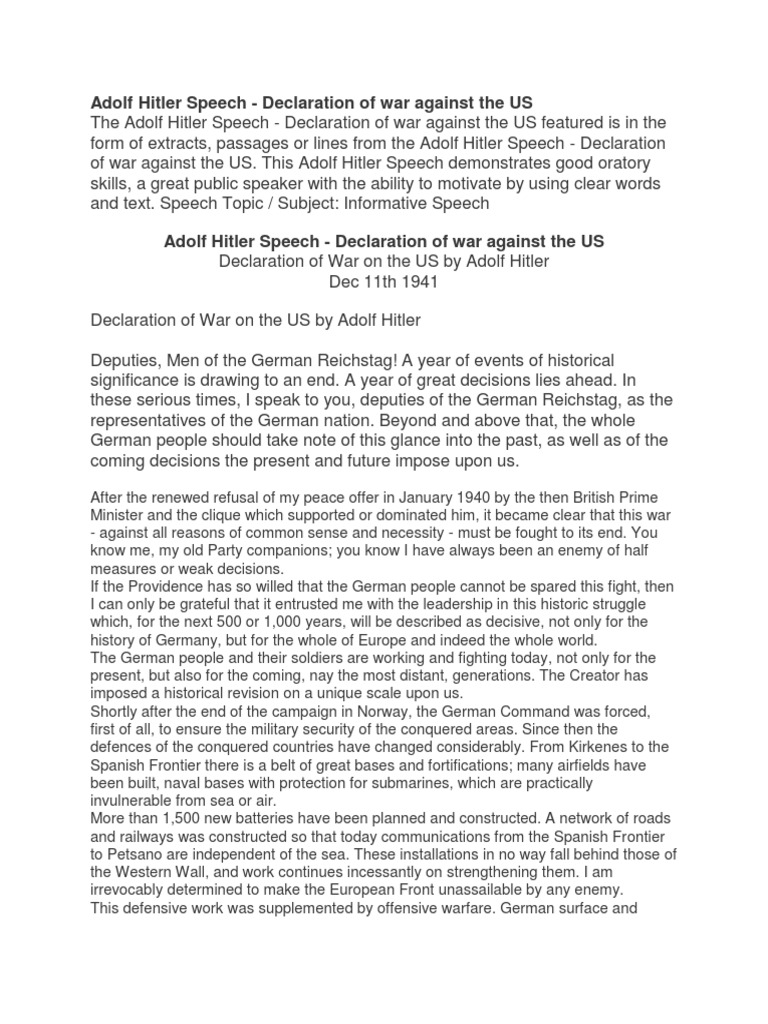 Adolf Hitler intelligence overview