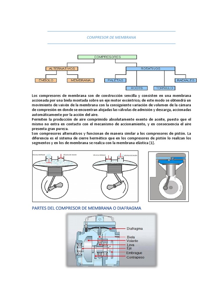 Compresor de Membrana | PDF | Pistón | Ingeniería mecánica
