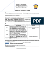 Chain of Custody Form: (Signature Over Printed Name) (Signature Over Printed Name)