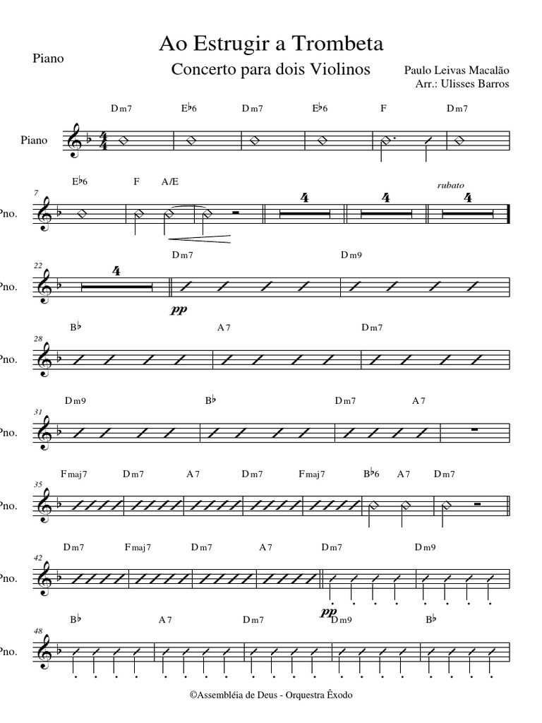 Ao Estrugir A Trombeta - Piano | PDF