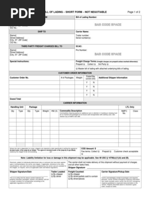 Bill of Lading