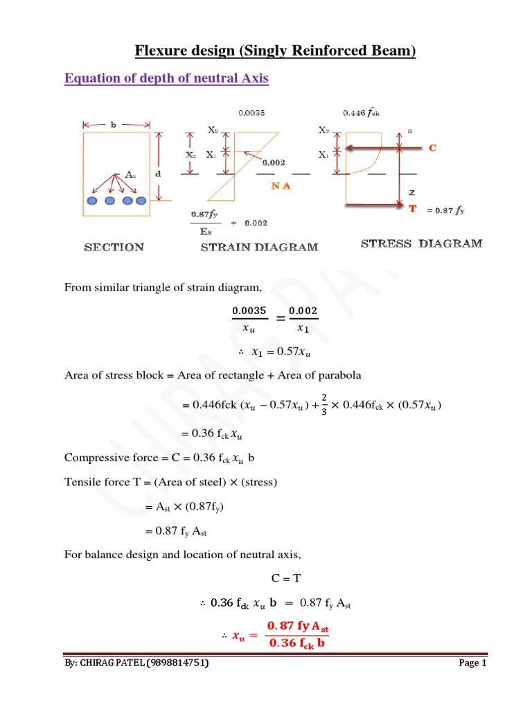 Flexural Design of Singly Reinforced Beams | PDF | Bending | Beam ...