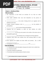 International Indian School, Riyadh: VII - Science - SA1 - Worksheet