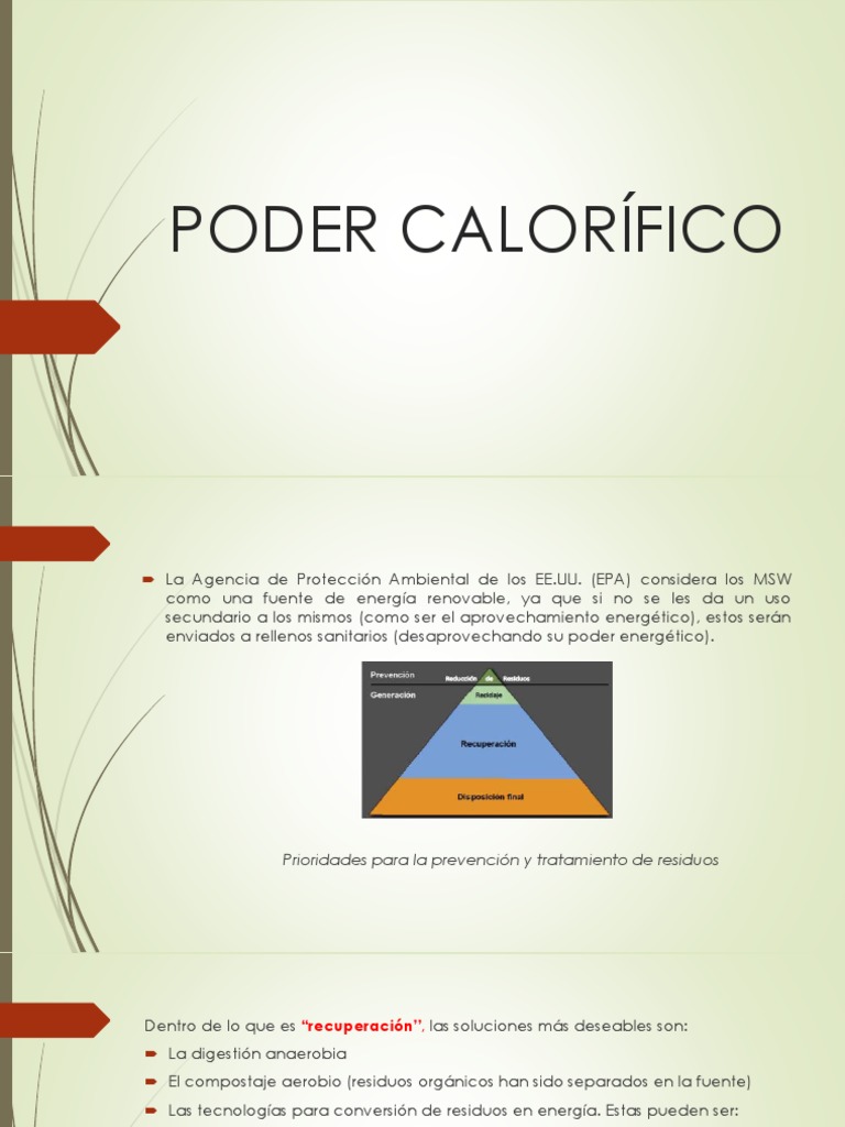 Poder Calorifìco PDF Residuos Materiales