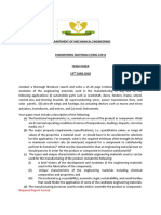 Department of Mechanical Engineering: Required Report Format