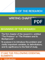 Beginning of The Research: Writing Chapter I